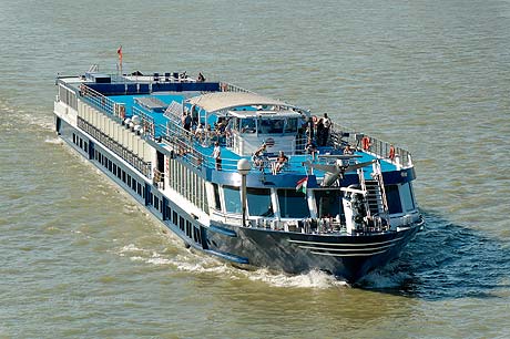 Cruise ship with passenger on danube Budapest 