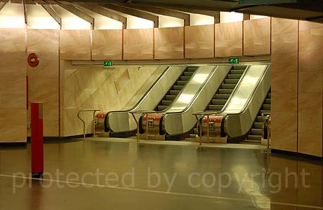 Metro station at deak square in Budapest 