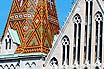 Upper Detail Of The Facade Of Matthias Church In Budapest